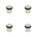 PACK Elegant Knurled Floor Mounted Doorstops Polished Nickel 40mm Diameter Solid Brass Rubber Stopper