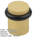 Elegant Knurled Floor Mounted Doorstops Satin Brass 40mm Diameter Solid Brass Rubber Stopper-1