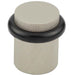 Elegant Knurled Floor-Mounted Doorstops Satin Nickel 40mm Diameter Solid Brass Rubber Stopper