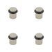 PACK Elegant Knurled Floor-Mounted Doorstops Satin Nickel 40mm Diameter Solid Brass Rubber Stopper