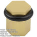 Elegant Hexagonal Floor Mounted Doorstops Satin Brass Finish Solid Brass Rubber Stopper-1