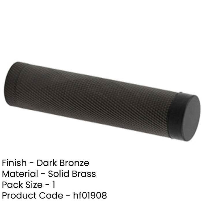 Elegant Knurled Wall-Mounted Door Stop Dark Bronze Finish Solid Brass Rubber Stopper-1