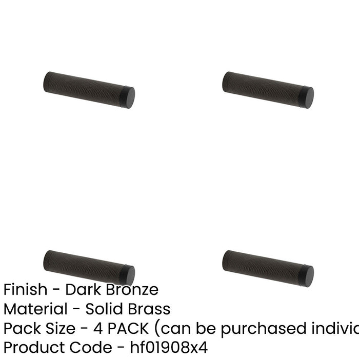 PACK Elegant Knurled Wall-Mounted Door Stop Dark Bronze Finish Solid Brass Rubber Stopper-1