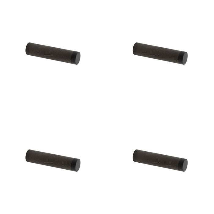 PACK Elegant Knurled Wall-Mounted Door Stop Dark Bronze Finish Solid Brass Rubber Stopper