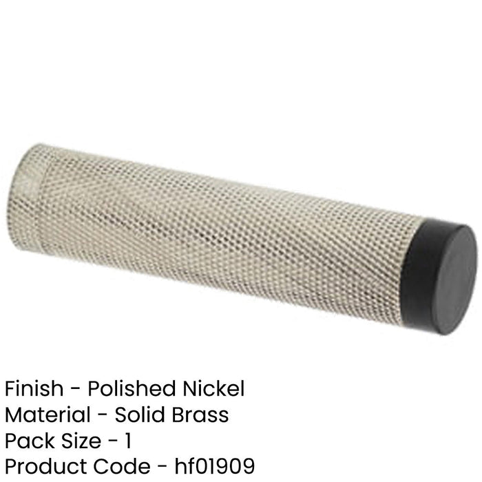 Elegant Knurled Wall Mounted Door Stop Polished Nickel Solid Brass Rubber Stopper-1