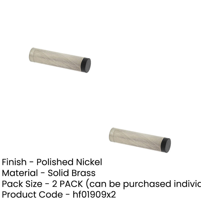 PACK Elegant Knurled Wall Mounted Door Stop Polished Nickel Solid Brass Rubber Stopper (1)-1