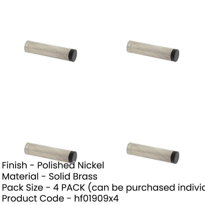 PACK Elegant Knurled Wall Mounted Door Stop Polished Nickel Solid Brass Rubber Stopper-1
