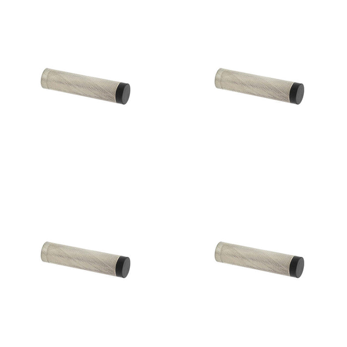 PACK Elegant Knurled Wall Mounted Door Stop Polished Nickel Solid Brass Rubber Stopper