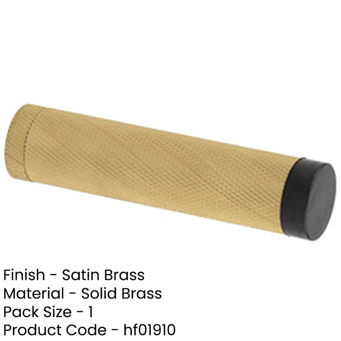 Elegant Knurled Wall-Mounted Door Stops Satin Brass Finish Solid Brass Rubber Stopper-1