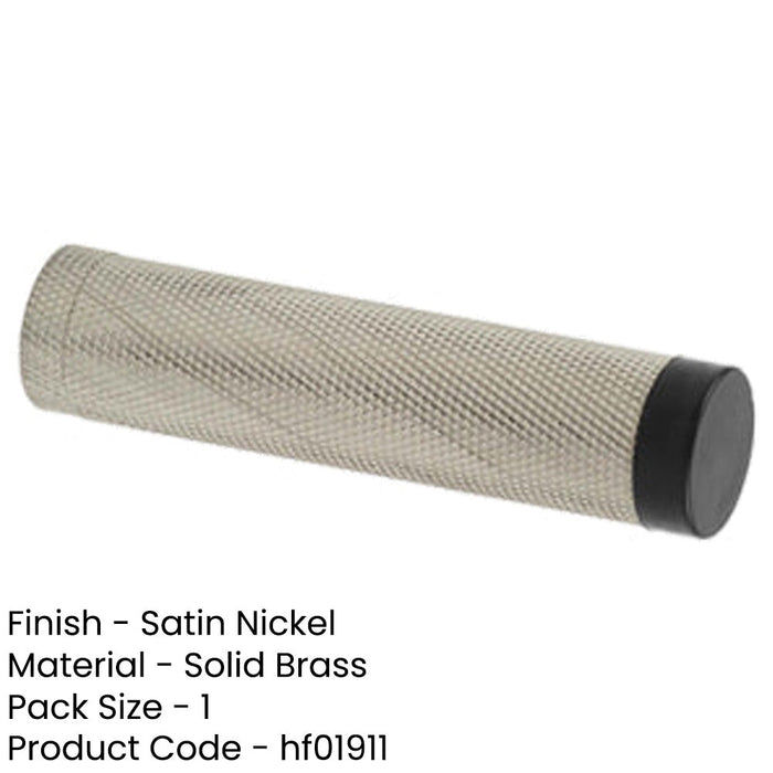 Elegant Knurled Wall Mounted Doorstop Satin Nickel Finish Solid Brass Rubber Stopper-1
