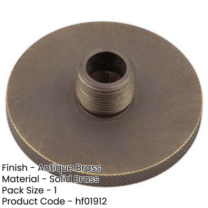 Antique Brass Knurled Base Wall-Mounted Door Stop 50mm Diameter Solid Brass Rubber Stopper-1