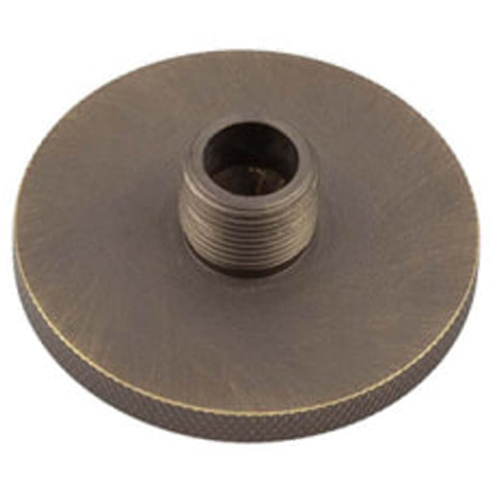 Antique Brass Knurled Base Wall-Mounted Door Stop 50mm Diameter Solid Brass Rubber Stopper