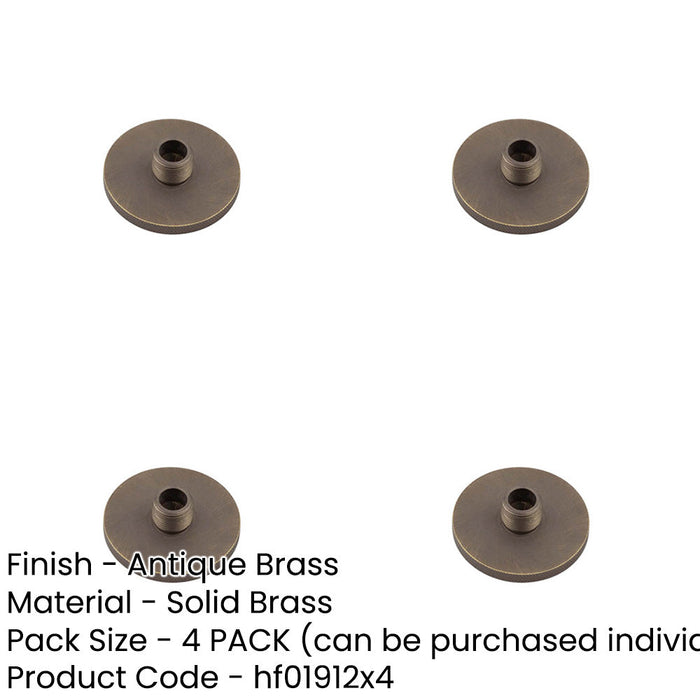 PACK Antique Brass Knurled Base Wall-Mounted Door Stop 50mm Diameter Solid Brass Rubber Stopper-1