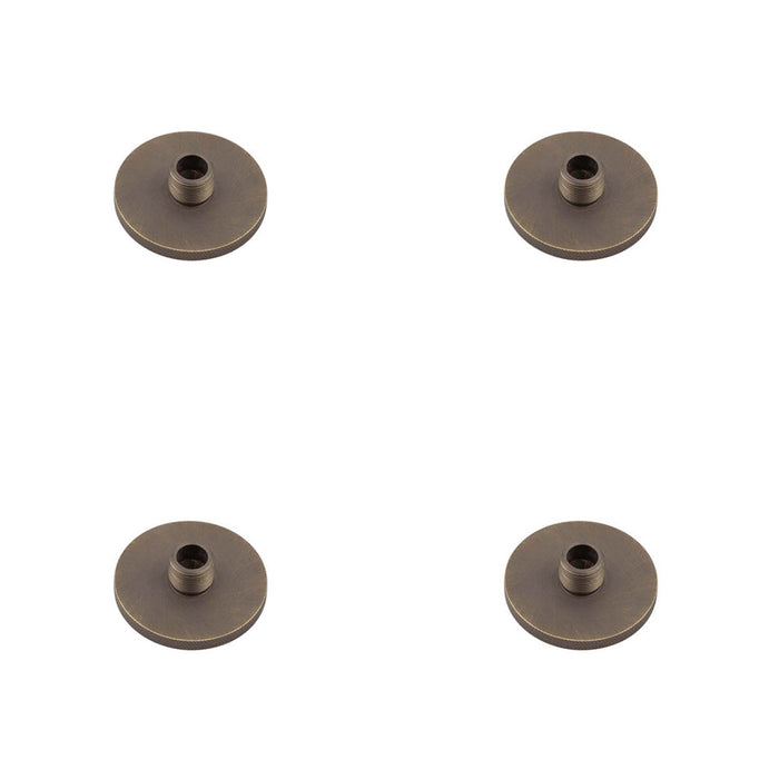 PACK Antique Brass Knurled Base Wall-Mounted Door Stop 50mm Diameter Solid Brass Rubber Stopper