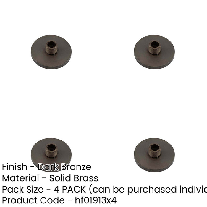 PACK Stylish Knurled Wall Mounted Doorstop Dark Bronze 50mm Diameter Solid Brass Rubber Stopper-1