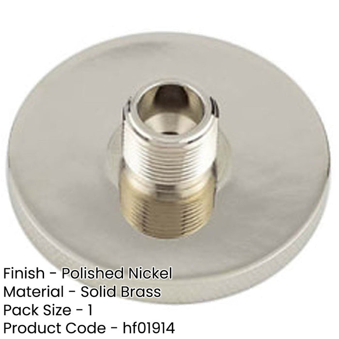 Stylish 50mm Knurled Base Wall Mounted Doorstops Polished Nickel Finish Solid Brass Rubber Stopper-1