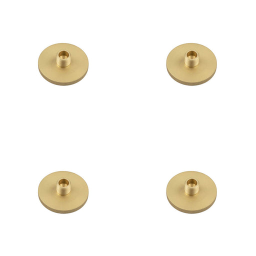 PACK Stylish 50mm Satin Brass Knurled Wall Mounted Door Stops Solid Brass Rubber Stopper