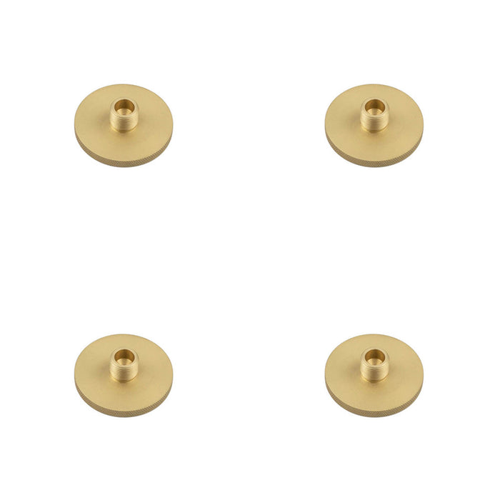 PACK Stylish 50mm Satin Brass Knurled Wall Mounted Door Stops Solid Brass Rubber Stopper