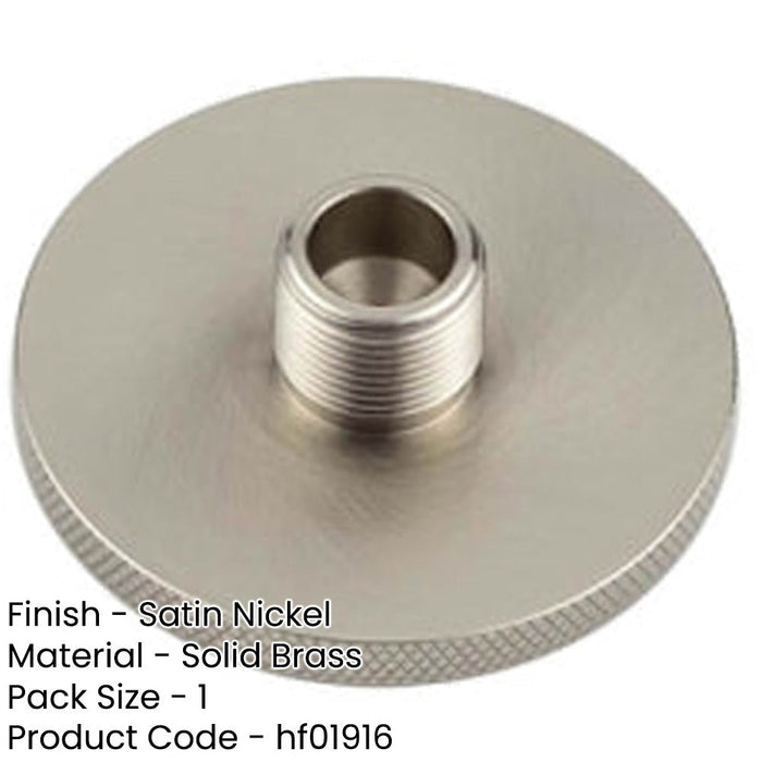 Satin Nickel Knurled Base Wall Mounted Doorstop 50mm Diameter Solid Brass Rubber Stopper-1