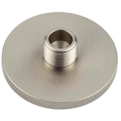 Satin Nickel Knurled Base Wall Mounted Doorstop 50mm Diameter Solid Brass Rubber Stopper