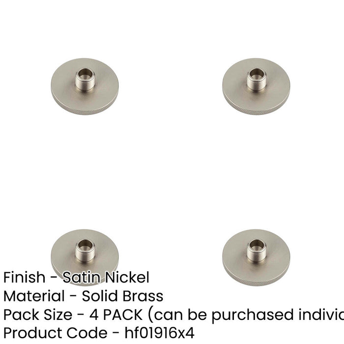 PACK Satin Nickel Knurled Base Wall Mounted Doorstop 50mm Diameter Solid Brass Rubber Stopper-1