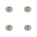 PACK Satin Nickel Knurled Base Wall Mounted Doorstop 50mm Diameter Solid Brass Rubber Stopper