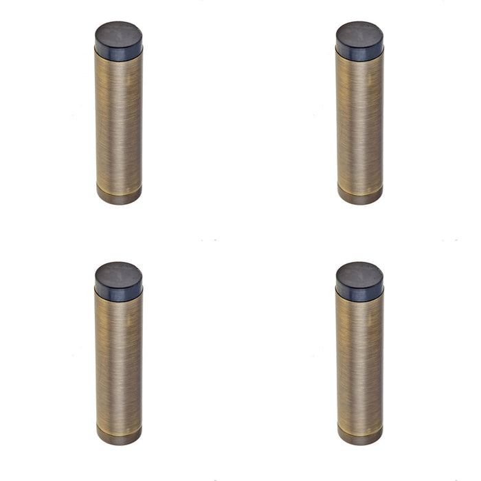 PACK Stylish Wall Mounted Door Stop Antique Brass Finish Solid Brass Rubber Stopper