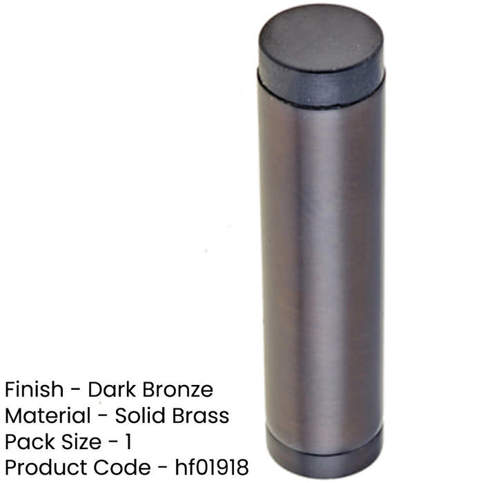 Elegant Wall Mounted Door Stop Dark Bronze Finish Solid Brass Rubber Stopper-1