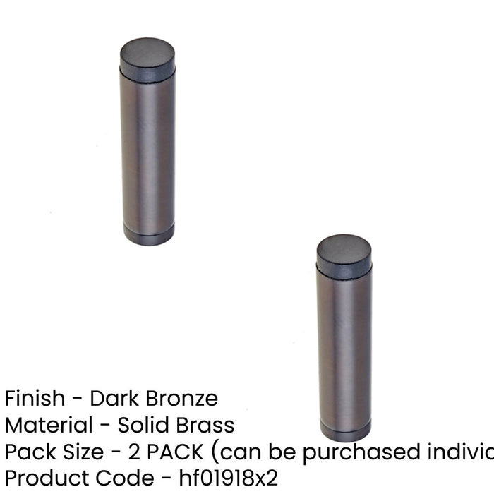 PACK Elegant Wall Mounted Door Stop Dark Bronze Finish Solid Brass Rubber Stopper (1)-1