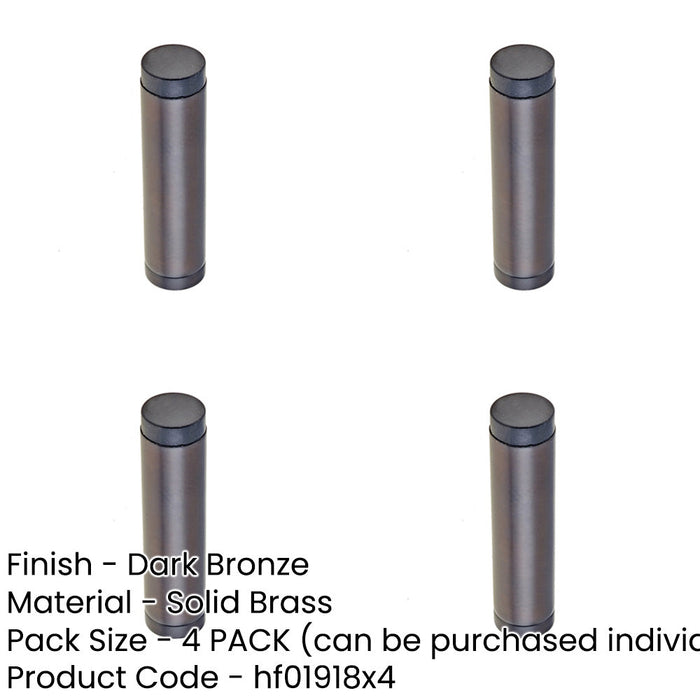 PACK Elegant Wall Mounted Door Stop Dark Bronze Finish Solid Brass Rubber Stopper-1