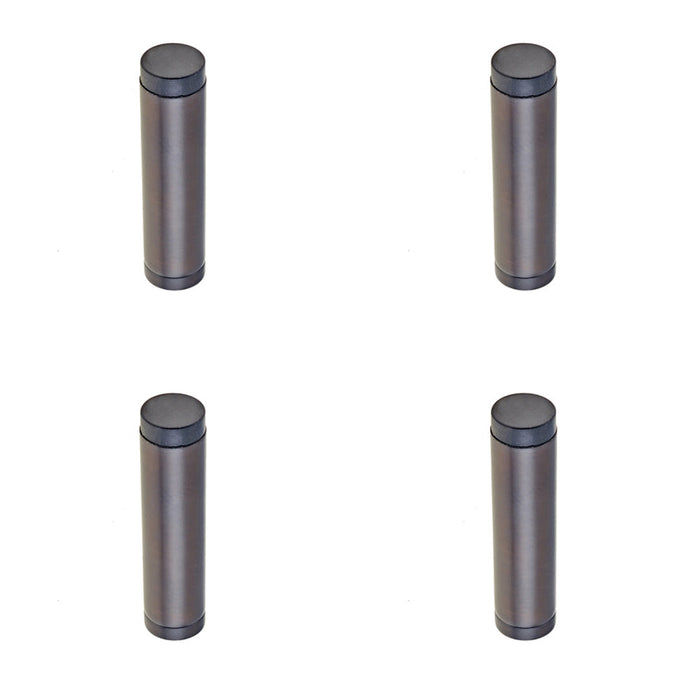 PACK Elegant Wall Mounted Door Stop Dark Bronze Finish Solid Brass Rubber Stopper
