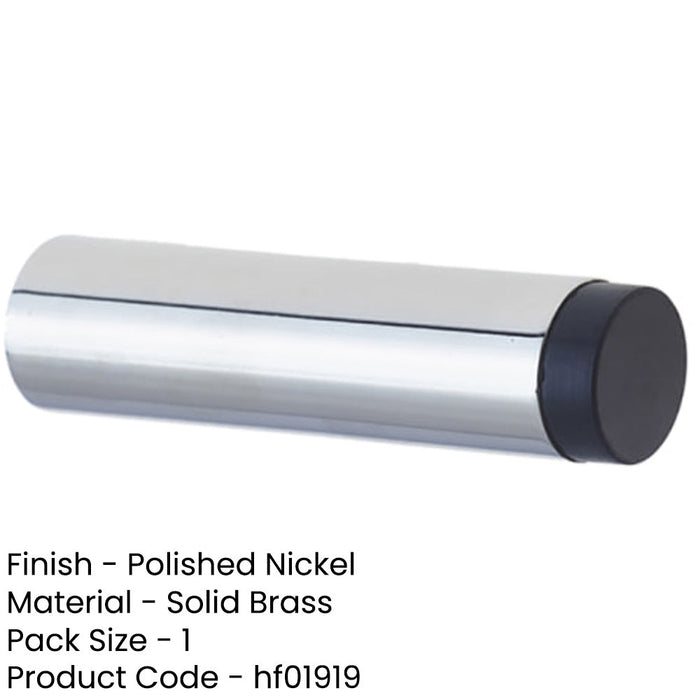 Elegant Wall Mounted Door Stops Polished Nickel Finish Solid Brass Rubber Stopper-1