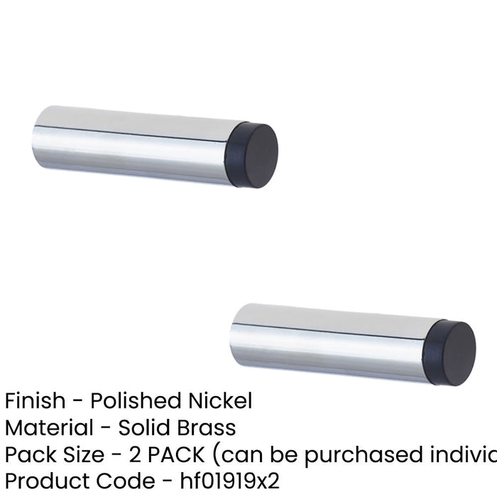 PACK Elegant Wall Mounted Door Stops Polished Nickel Finish Solid Brass Rubber Stopper (1)-1
