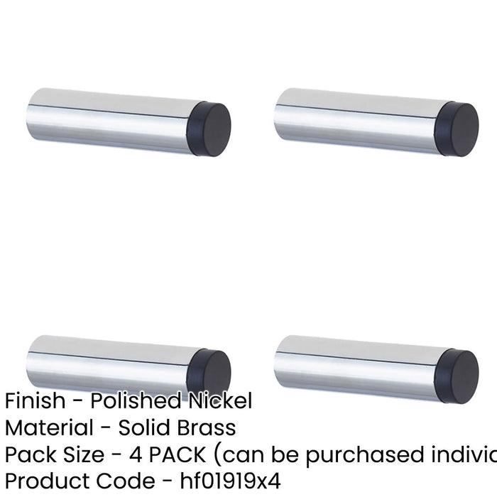 PACK Elegant Wall Mounted Door Stops Polished Nickel Finish Solid Brass Rubber Stopper-1