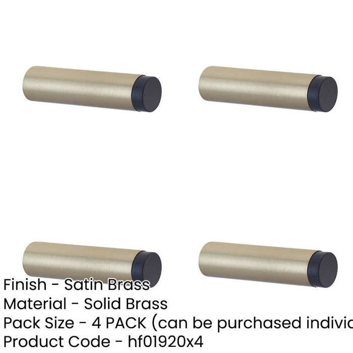 PACK Stylish Wall Mounted Door Stops Satin Brass Elegant Interiors Solid Brass Rubber Stopper-1