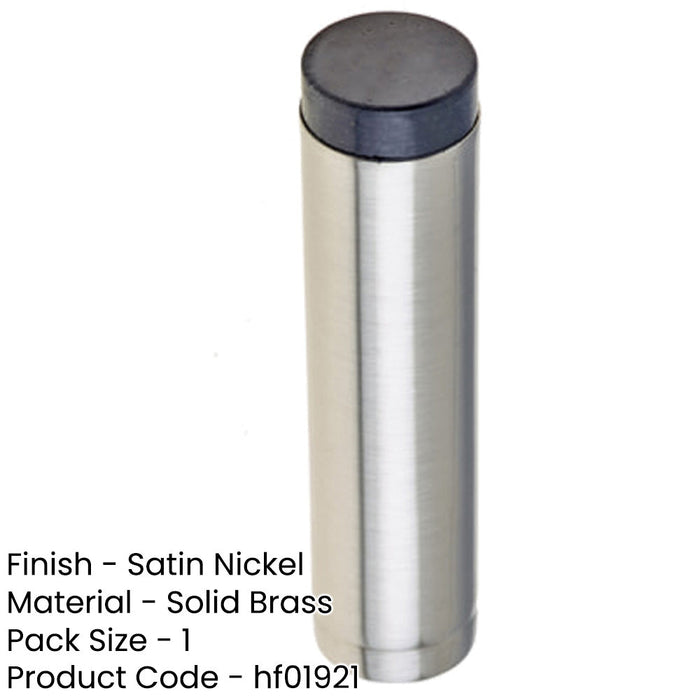 Elegant Satin Nickel Wall-Mounted Door Stop Home Safety Solid Brass Rubber Stopper-1