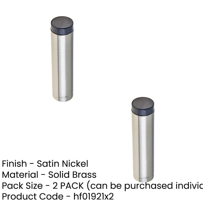PACK Elegant Satin Nickel Wall-Mounted Door Stop Home Safety Solid Brass Rubber Stopper (1)-1