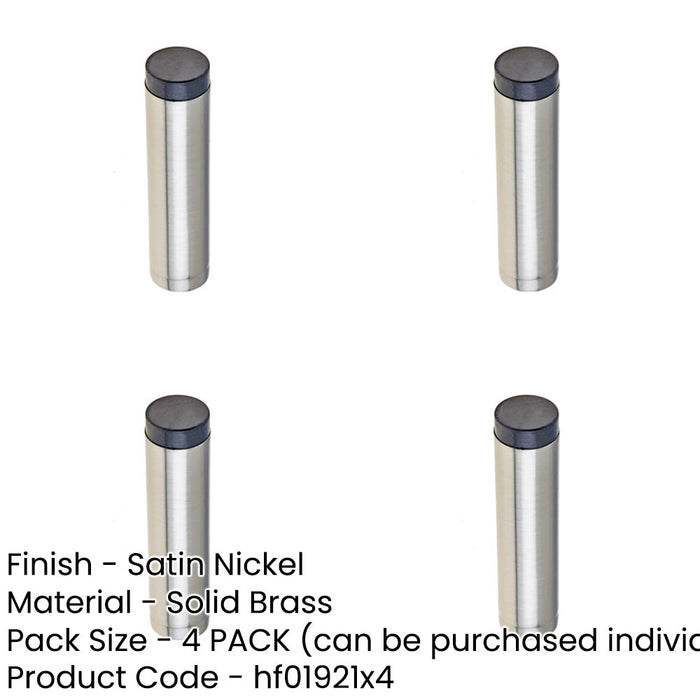 PACK Elegant Satin Nickel Wall-Mounted Door Stop Home Safety Solid Brass Rubber Stopper-1