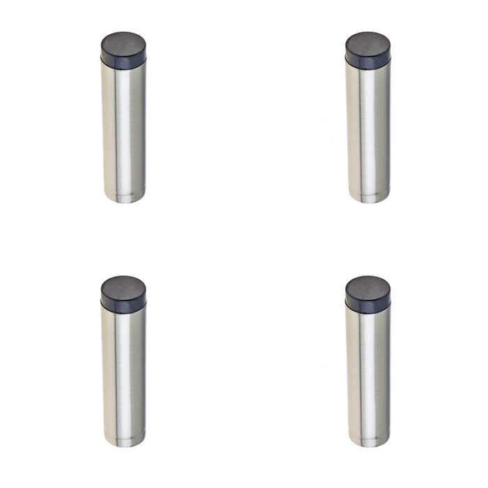 PACK Elegant Satin Nickel Wall-Mounted Door Stop Home Safety Solid Brass Rubber Stopper