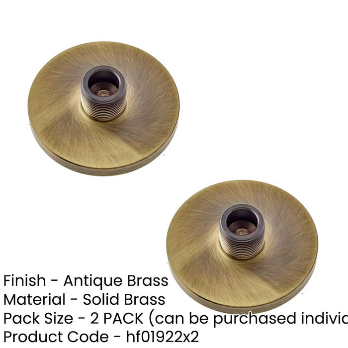 PACK Antique Brass Wall-Mounted Door Stops with Plain Bases Solid Brass Rubber Stopper (1)-1