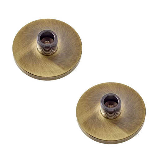 PACK Antique Brass Wall-Mounted Door Stops with Plain Bases Solid Brass Rubber Stopper (1)