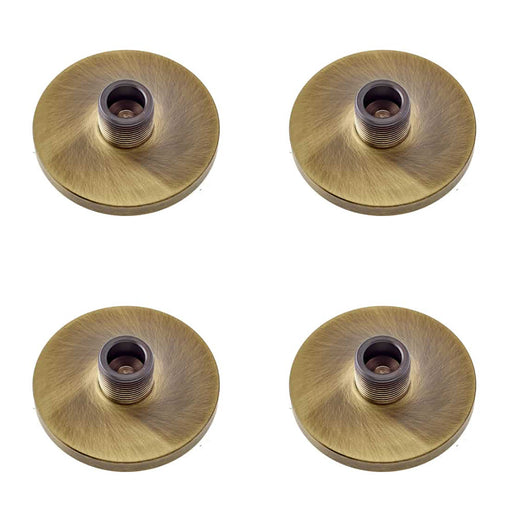 PACK Antique Brass Wall-Mounted Door Stops with Plain Bases Solid Brass Rubber Stopper