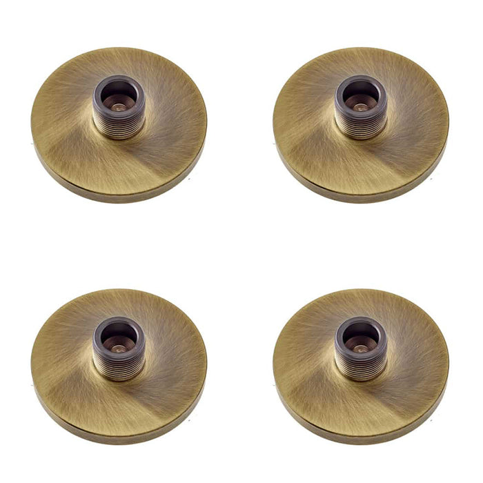 PACK Antique Brass Wall-Mounted Door Stops with Plain Bases Solid Brass Rubber Stopper