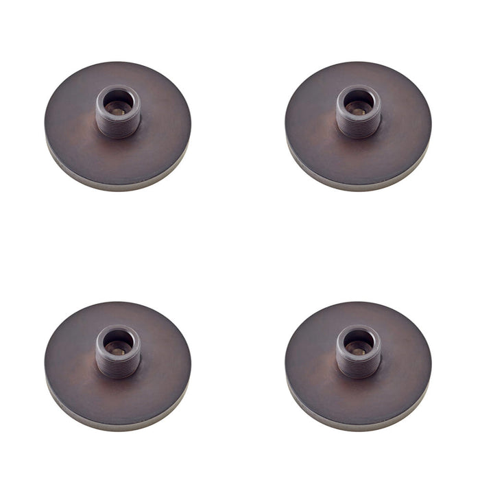 PACK Durable Dark Bronze Wall Mounted Doorstop with Plain Base Solid Brass Rubber Stopper