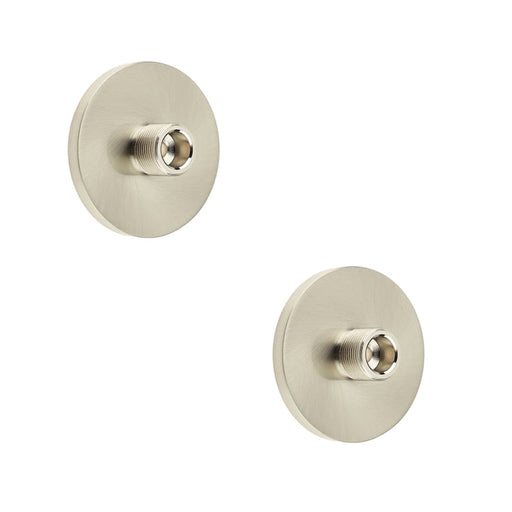 PACK Stylish Satin Nickel Wall Mounted Doorstops with Plain Bases Solid Brass Rubber Stopper (1)