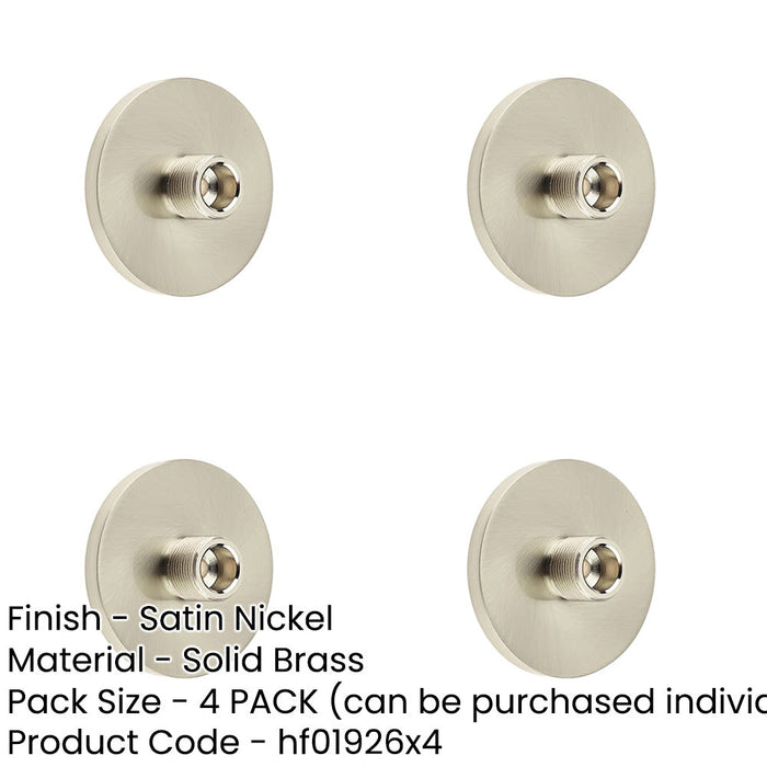 PACK Stylish Satin Nickel Wall Mounted Doorstops with Plain Bases Solid Brass Rubber Stopper-1