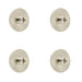 PACK Stylish Satin Nickel Wall Mounted Doorstops with Plain Bases Solid Brass Rubber Stopper