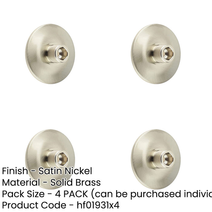 PACK Stylish Chamfered Base Wall Mounted Doorstop Satin Nickel Finish Solid Brass Rubber Stopper-1