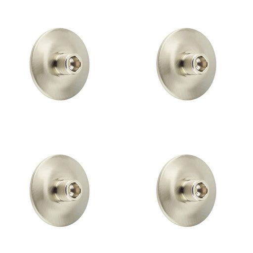 PACK Stylish Chamfered Base Wall Mounted Doorstop Satin Nickel Finish Solid Brass Rubber Stopper