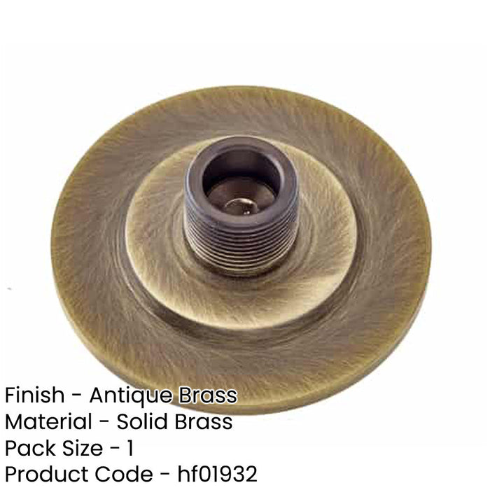 Stylish Stepped Base Wall-Mounted Doorstops Antique Brass Finish Solid Brass Rubber Stopper-1